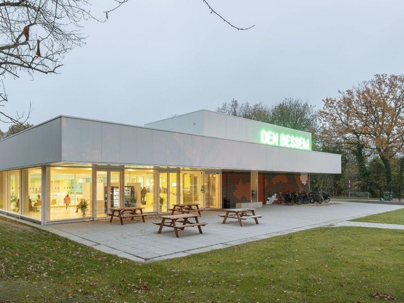 Pool in the middle of a park